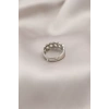 Gümüş Renk Metal Zincir Model Taşlı Kadın Yüzük