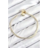 Pirinç Charm Zirkon Taşlı Yonca Model Gold Renk Kadın Bileklik