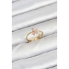 Pirinç Gold Renk Pembe Kelebek Kadın Yüzük