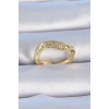 Pirinç Gold Renk Zirkon Taşlı Kadın Yüzük