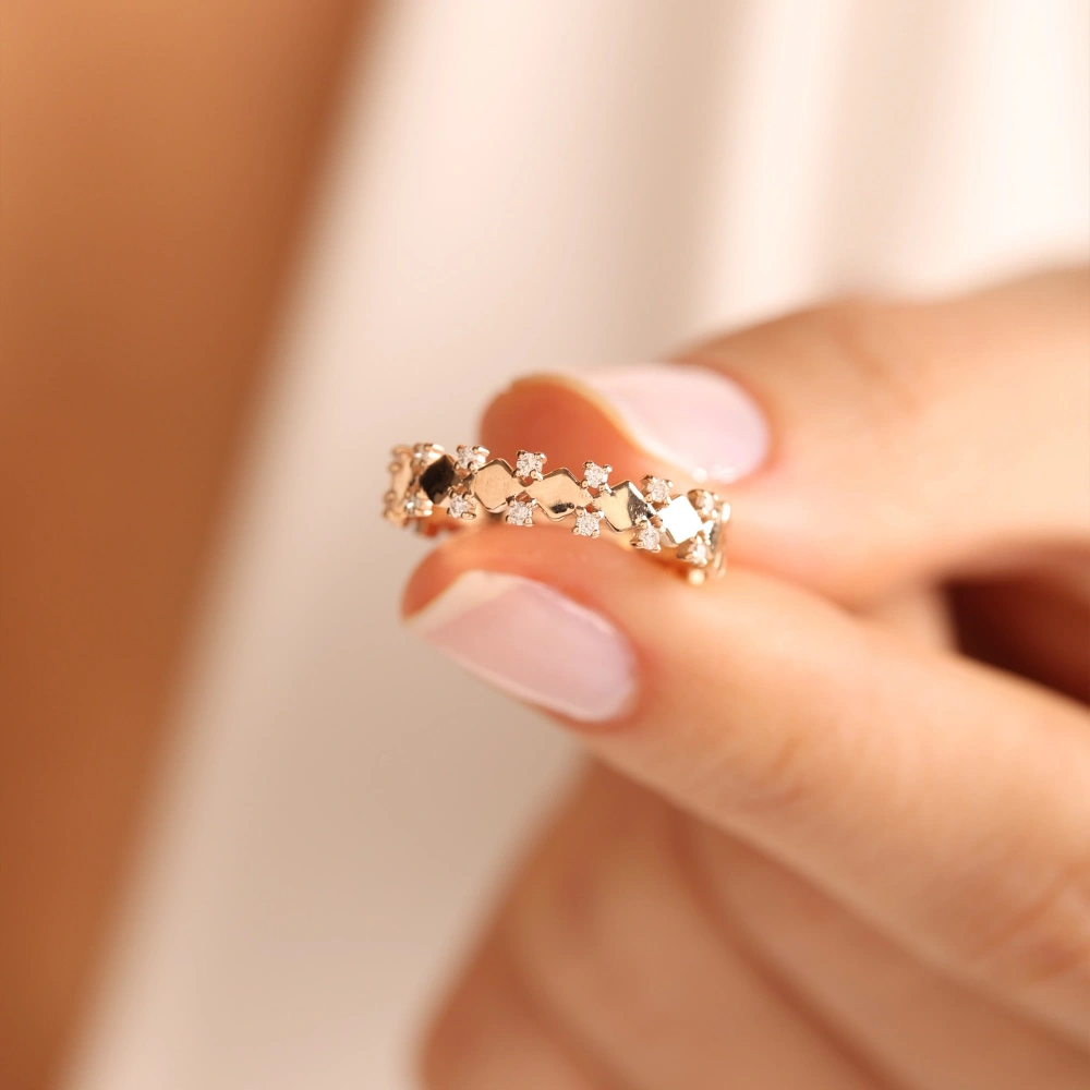 0.11 CT Özel Tasarım Pırlanta Tamtur Yüzük