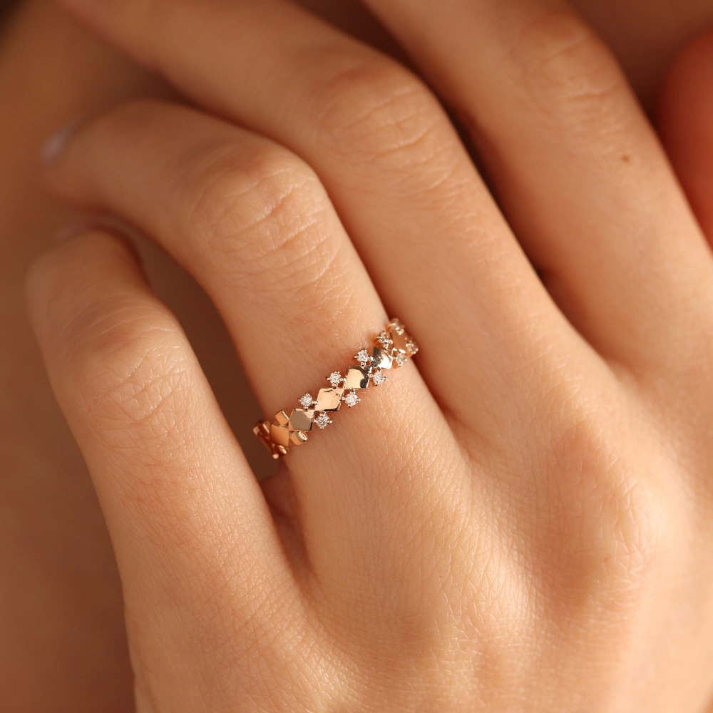 0.11 CT Özel Tasarım Pırlanta Tamtur Yüzük