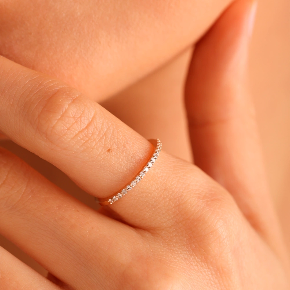 0.14 CT Yarımtur Pırlanta Yüzük