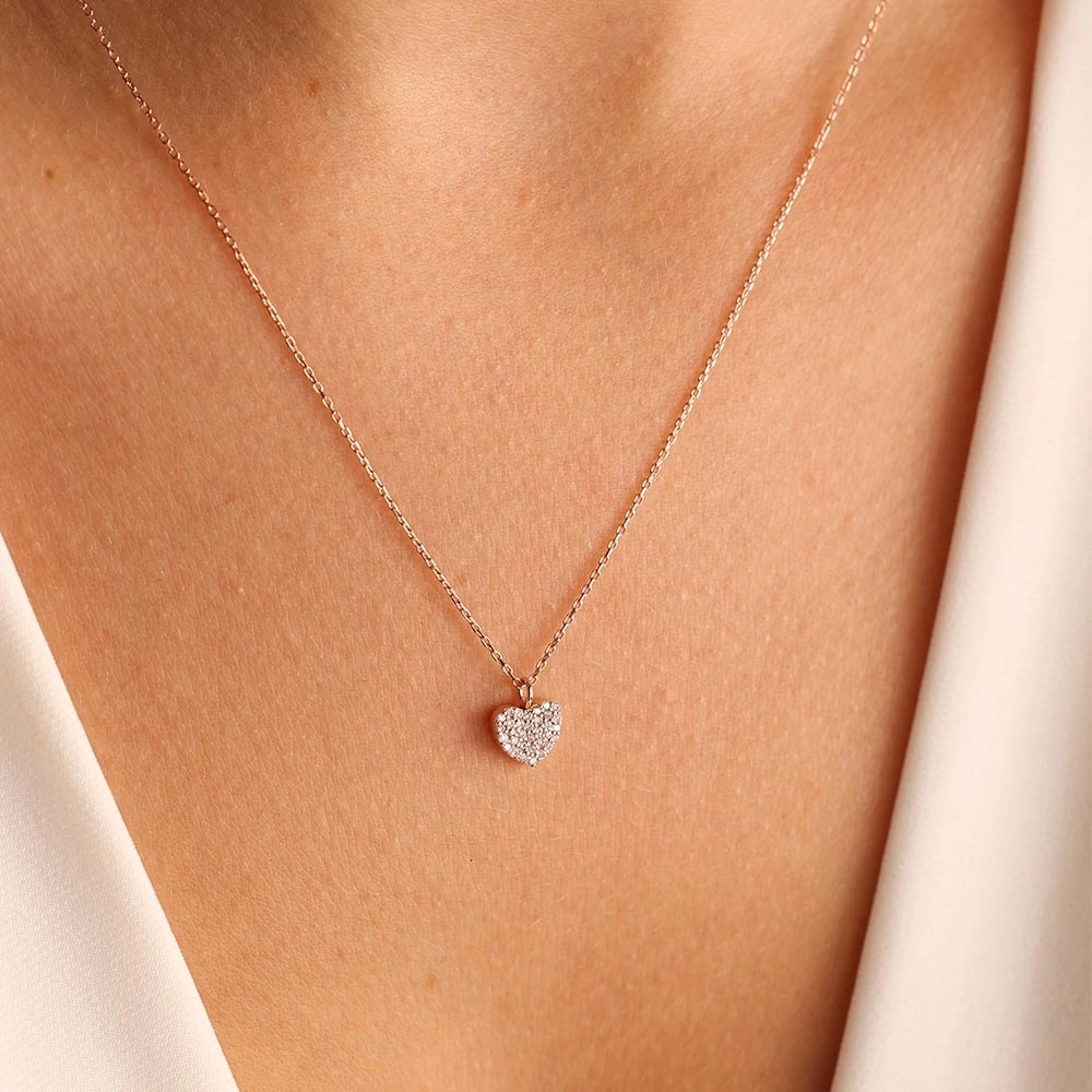 0.15 CT Kalp Coronet Pırlanta Kolye