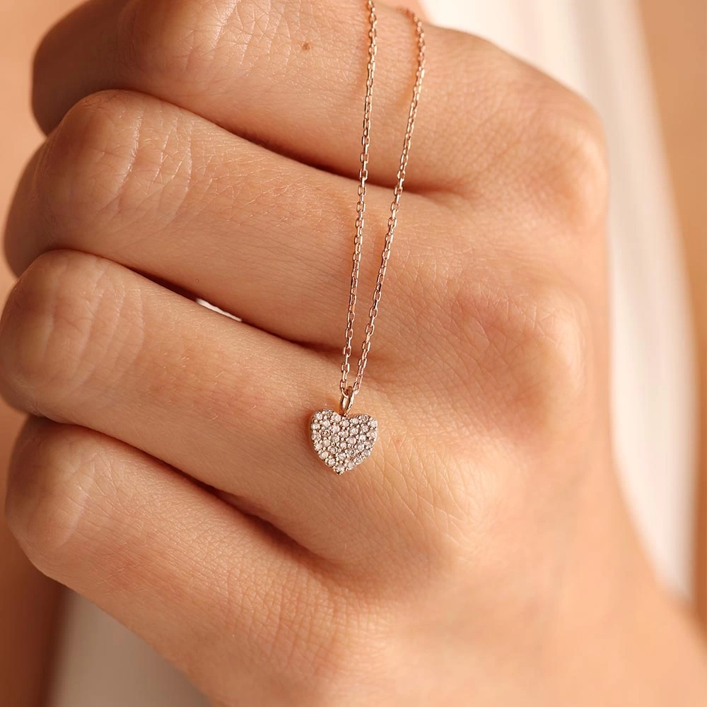 0.15 CT Kalp Coronet Pırlanta Kolye