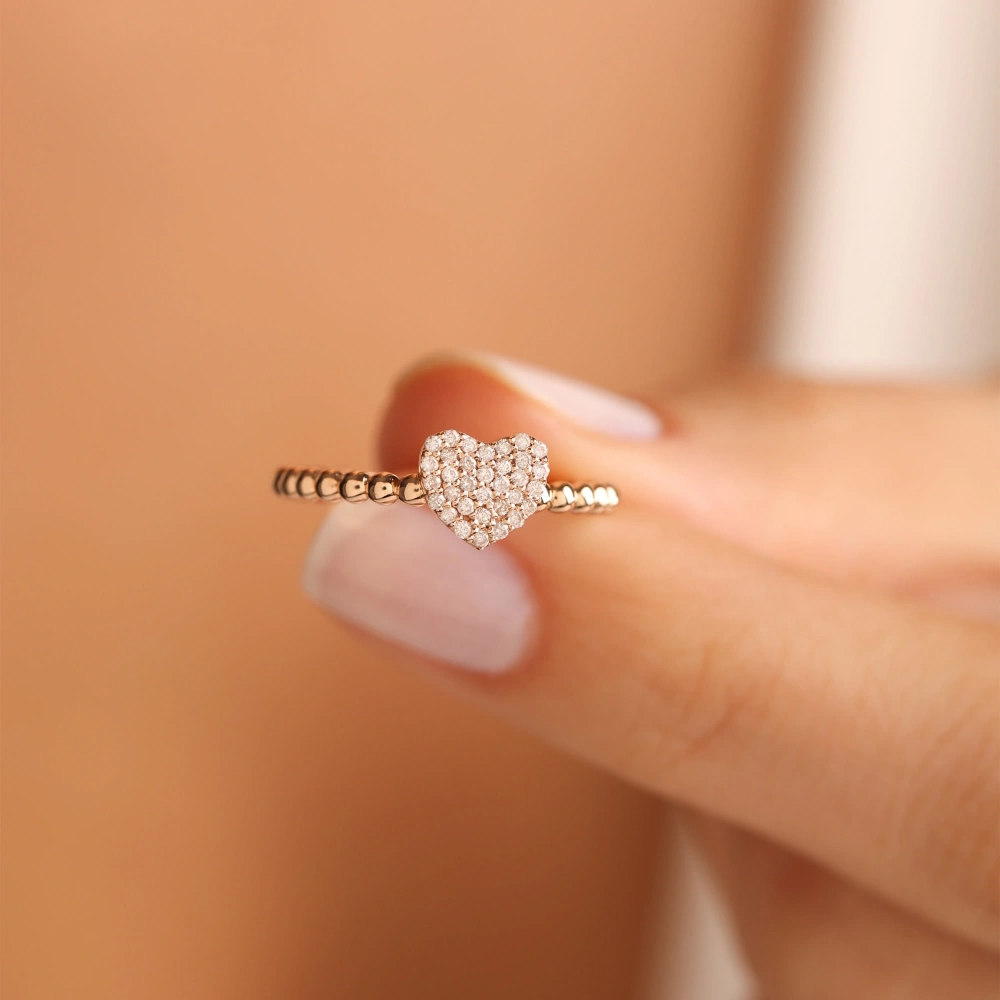 0.15 CT Kalp Coronet Pırlanta Yüzük