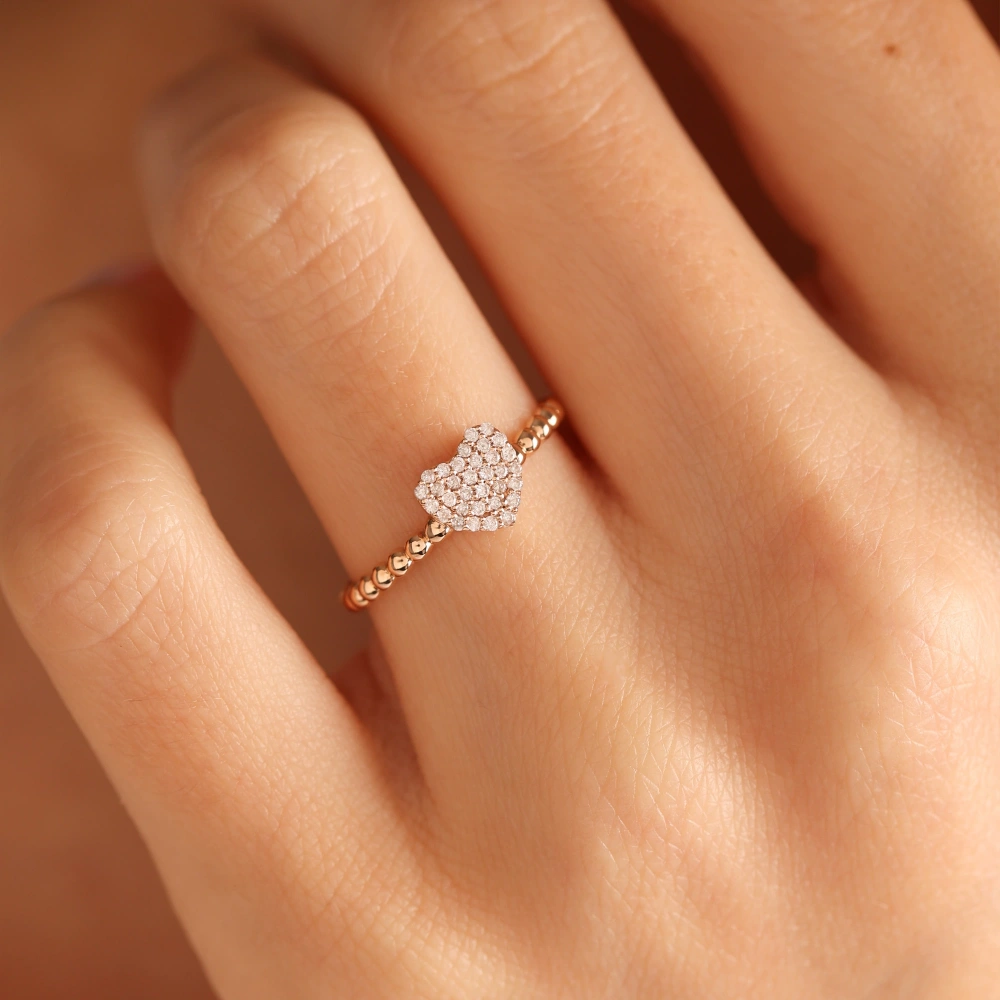 0.15 CT Kalp Coronet Pırlanta Yüzük