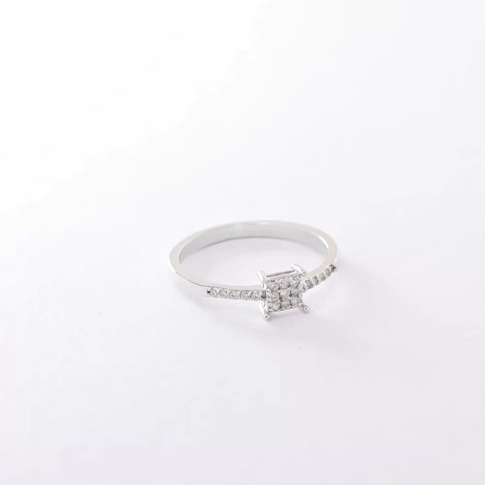 0.15 CT Kare Coronet Pırlanta Yüzük