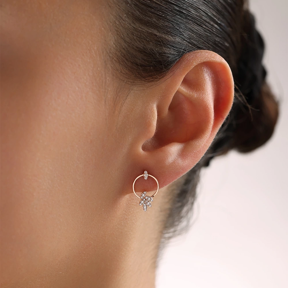 0.24 CT Tasarım Pırlanta Küpe