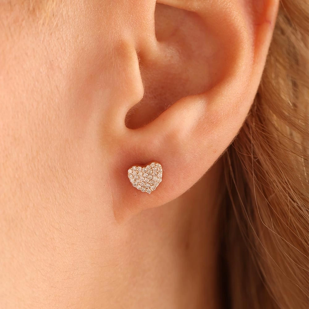0.30 CT Kalp Coronet Pırlanta Küpe