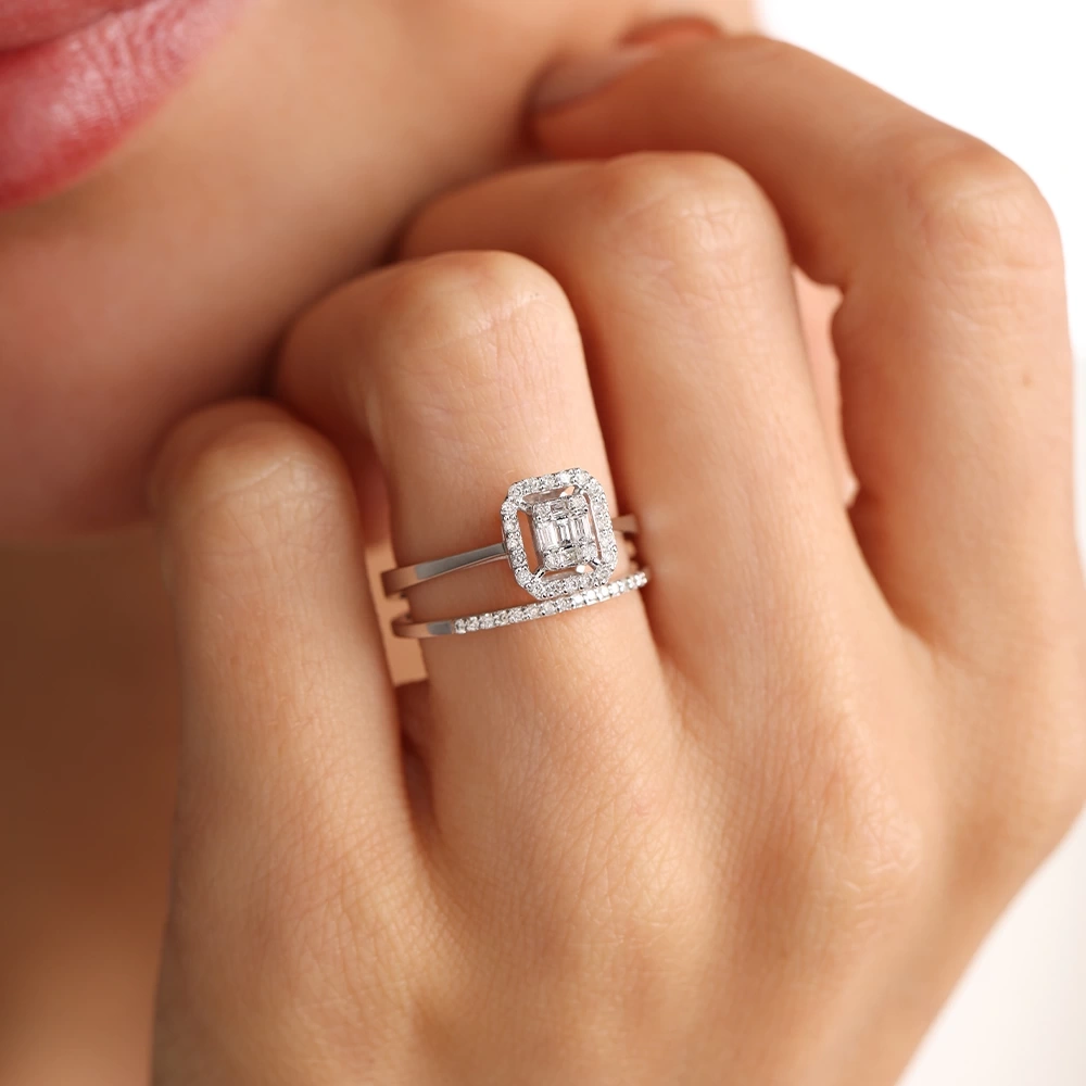 0.35 Ct Pırlanta Baget Yüzük