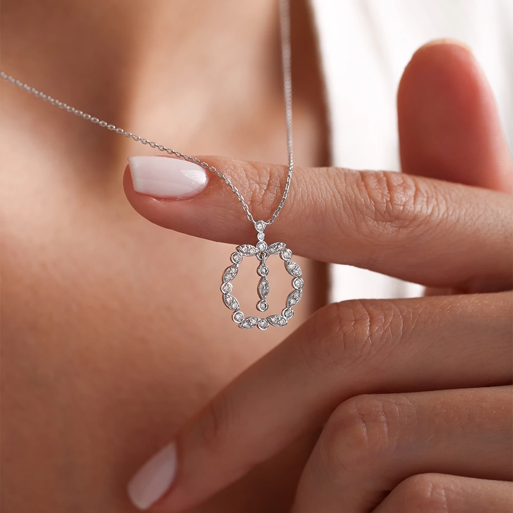 0.35 Ct Vıntage Pırlanta Kolye