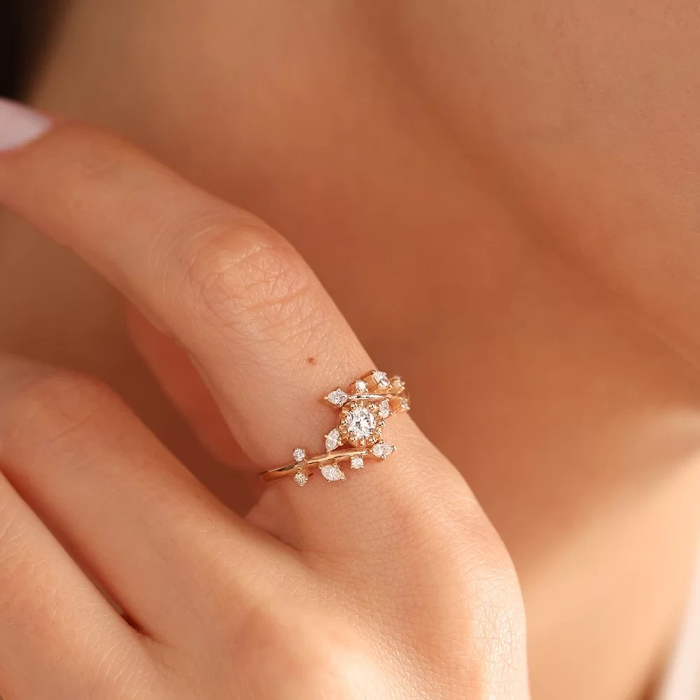 0.36 CT Leafy Pırlanta Yüzük