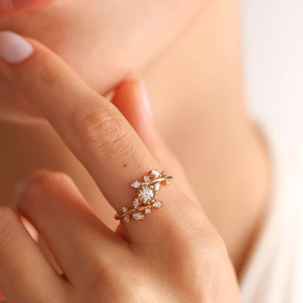 0.36 CT Leafy Pırlanta Yüzük