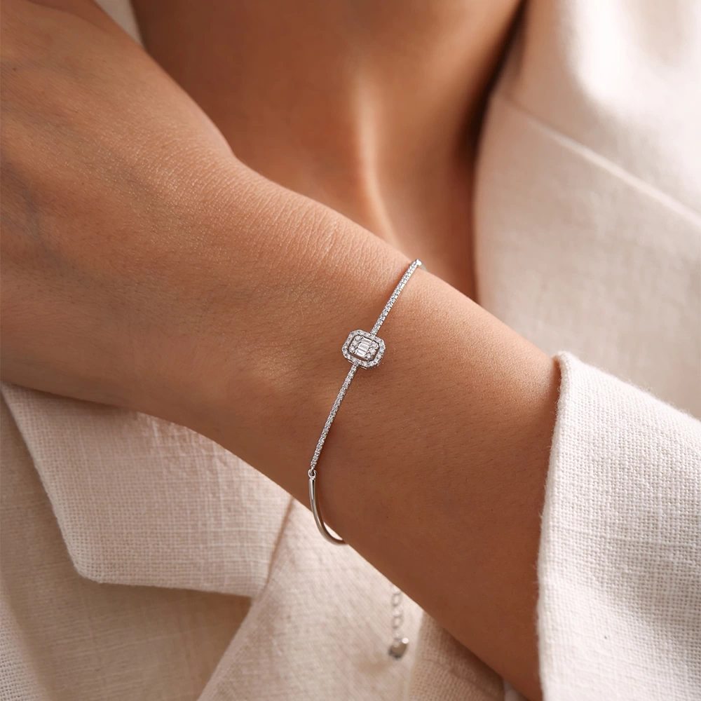 0.40 Ct Baget Pırlanta Bileklik