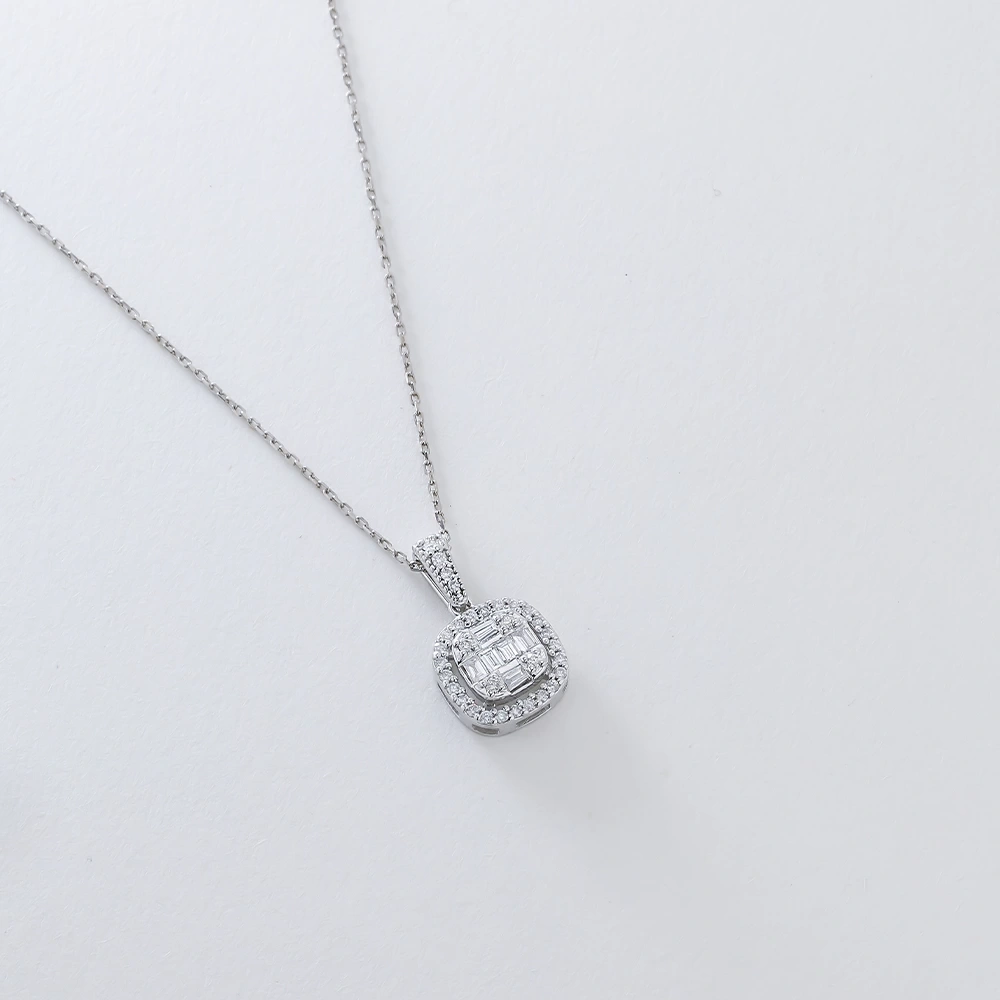 0.40 CT Pırlanta Baget Kolye