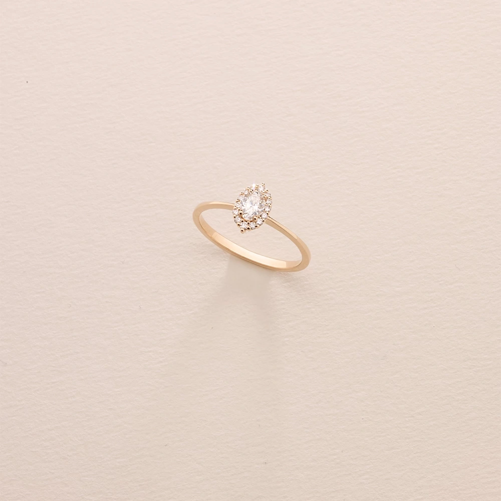 0.40 CT Tasarım Oval Pırlanta Yüzük