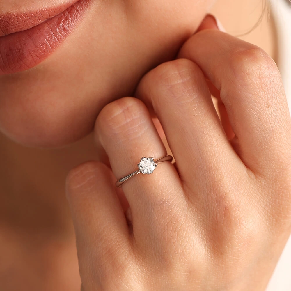 0.40 CT Tasarım Pırlanta Tektaş Yüzük