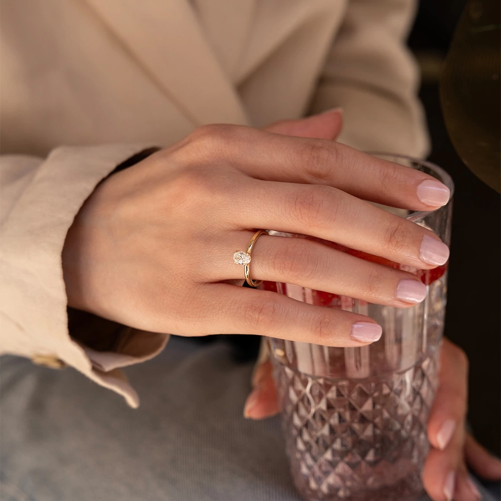 0.50 CT Lab Grown Pırlanta Oval Yüzük