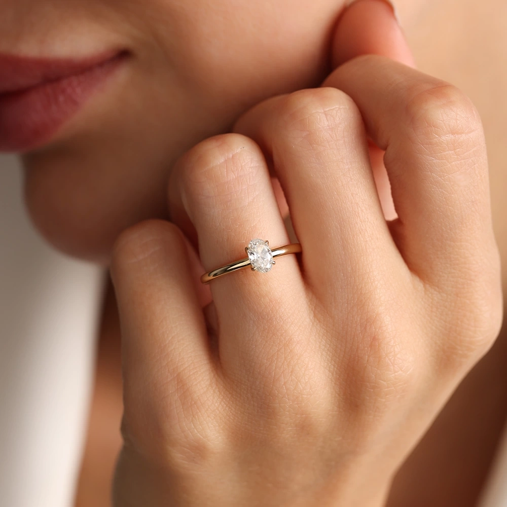 0.50 CT Lab Grown Pırlanta Oval Yüzük