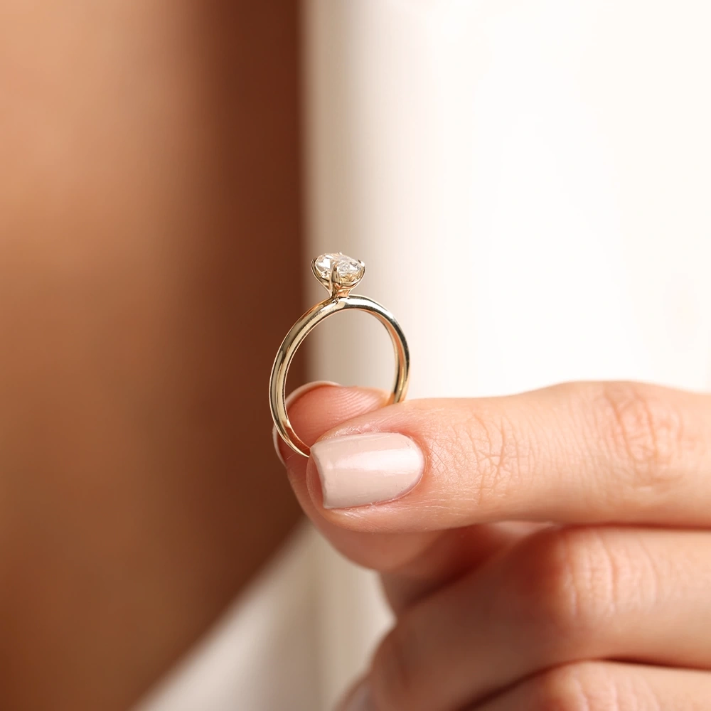 0.50 CT Lab Grown Pırlanta Oval Yüzük