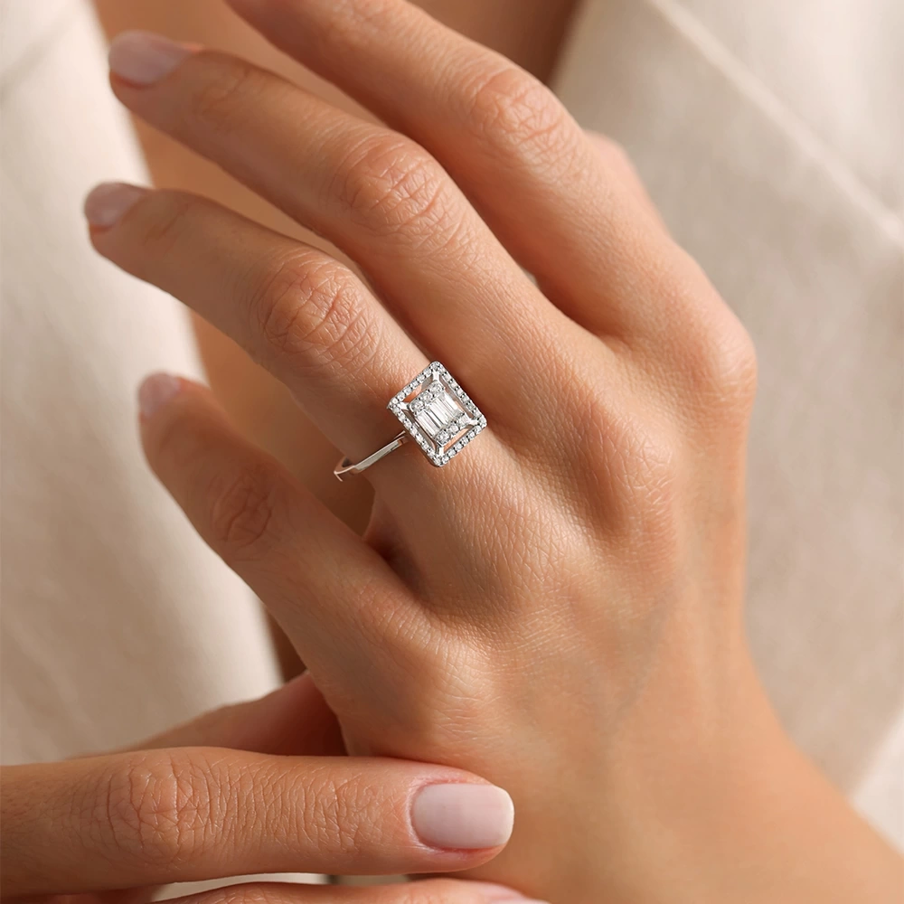 0.50 CT Pırlanta Baget Yüzük