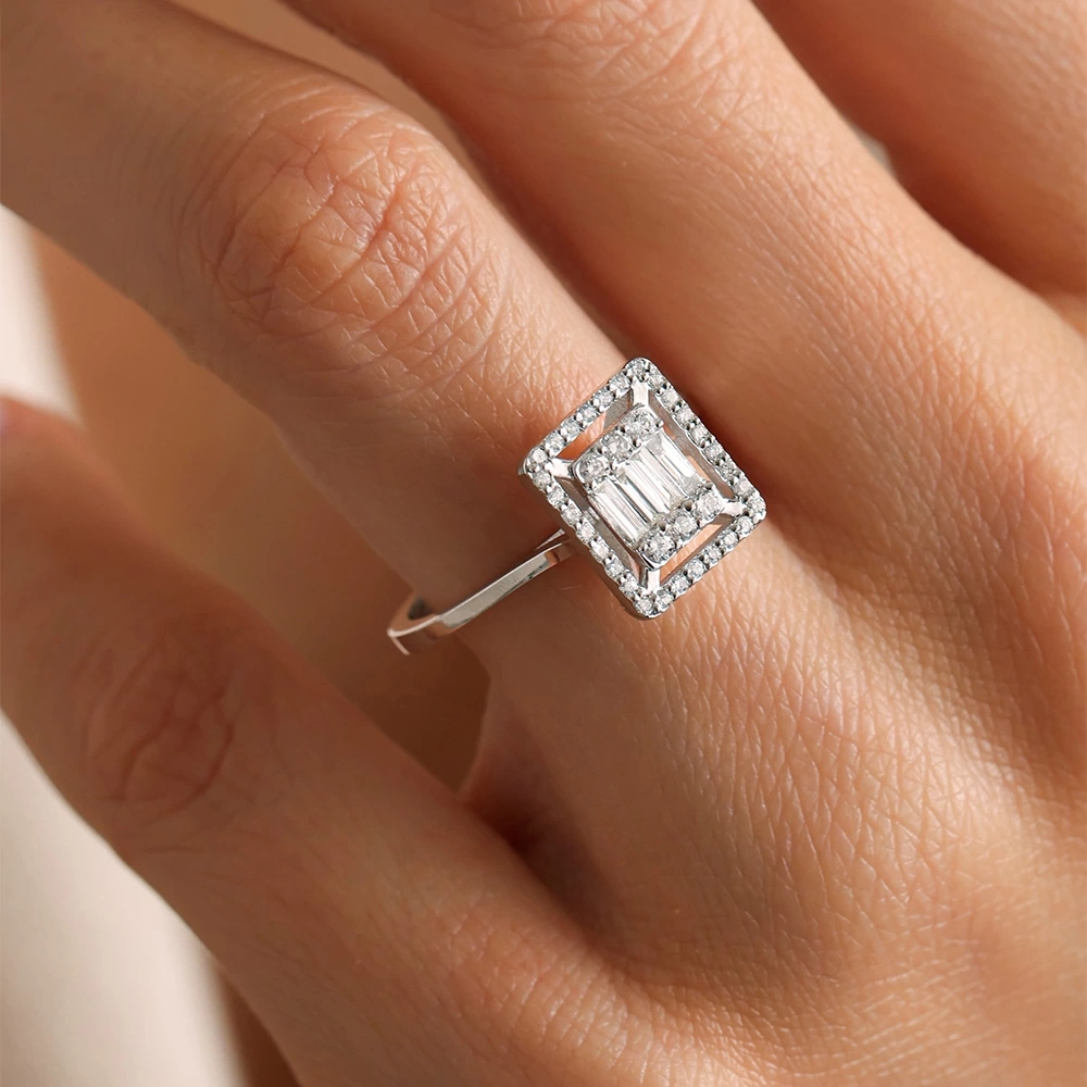 0.50 CT Pırlanta Baget Yüzük