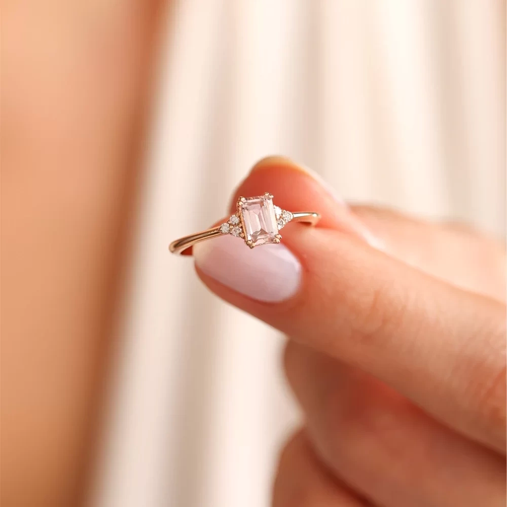 0.56 CT Morganite & Pırlanta Yüzük