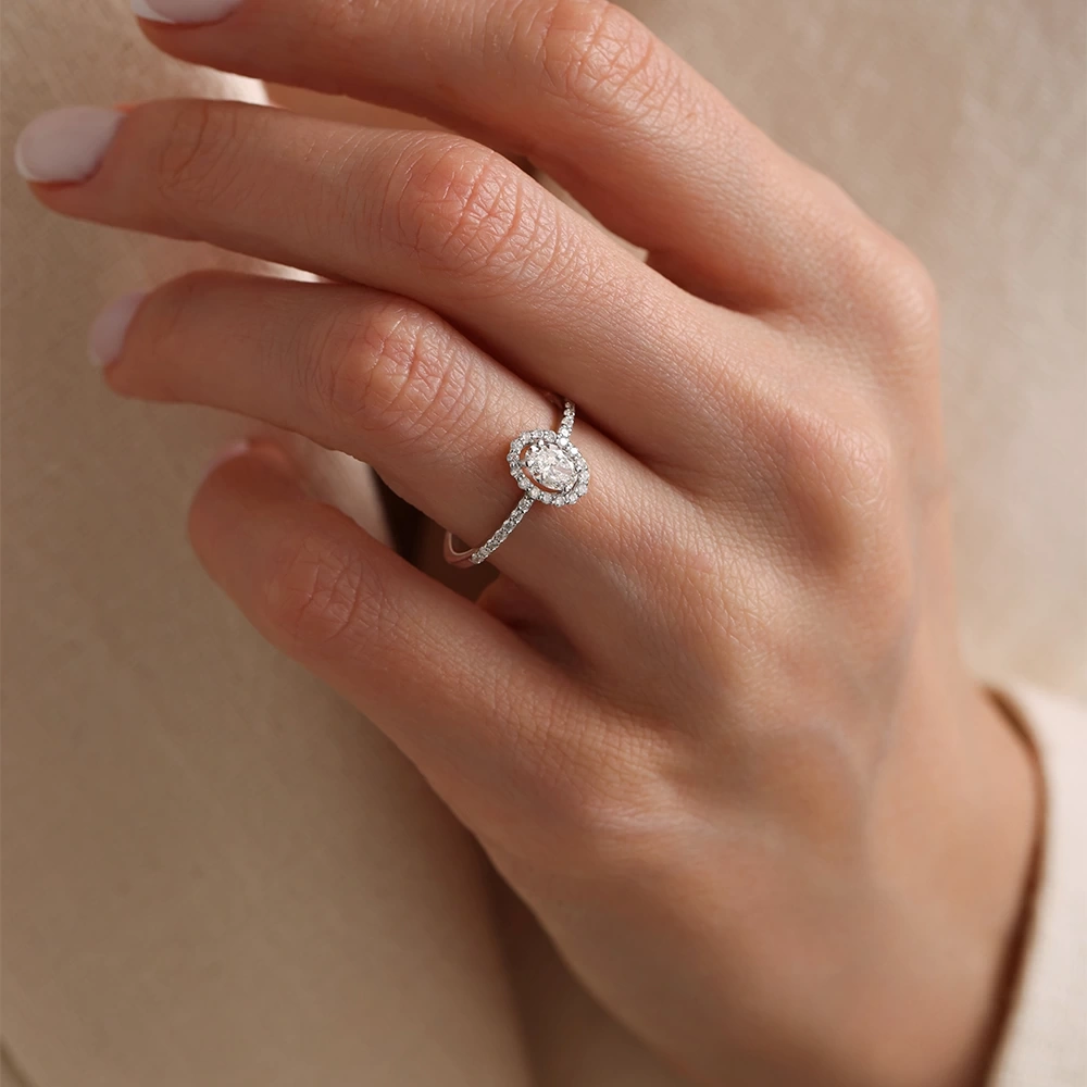 0.60 CT Tasarım Oval Pırlanta Yüzük