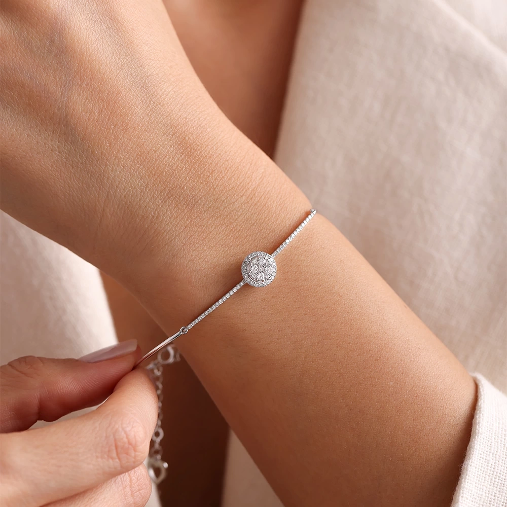 0.60 Ct Yuvarlak Coronet Pırlanta Bileklik