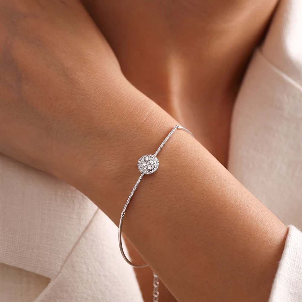 0.60 Ct Yuvarlak Coronet Pırlanta Bileklik