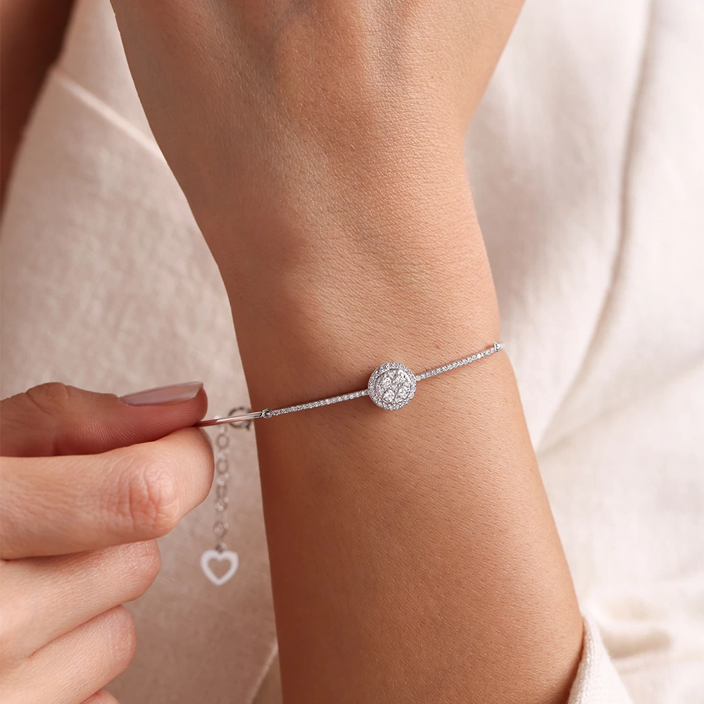 0.60 Ct Yuvarlak Coronet Pırlanta Bileklik