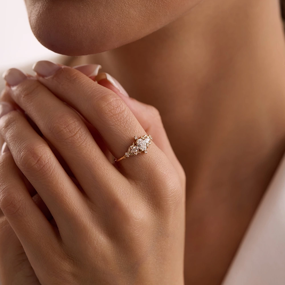 Melia 0.62 CT E / Sı Hrd Sertifikalı Tasarım Pırlanta Yüzük