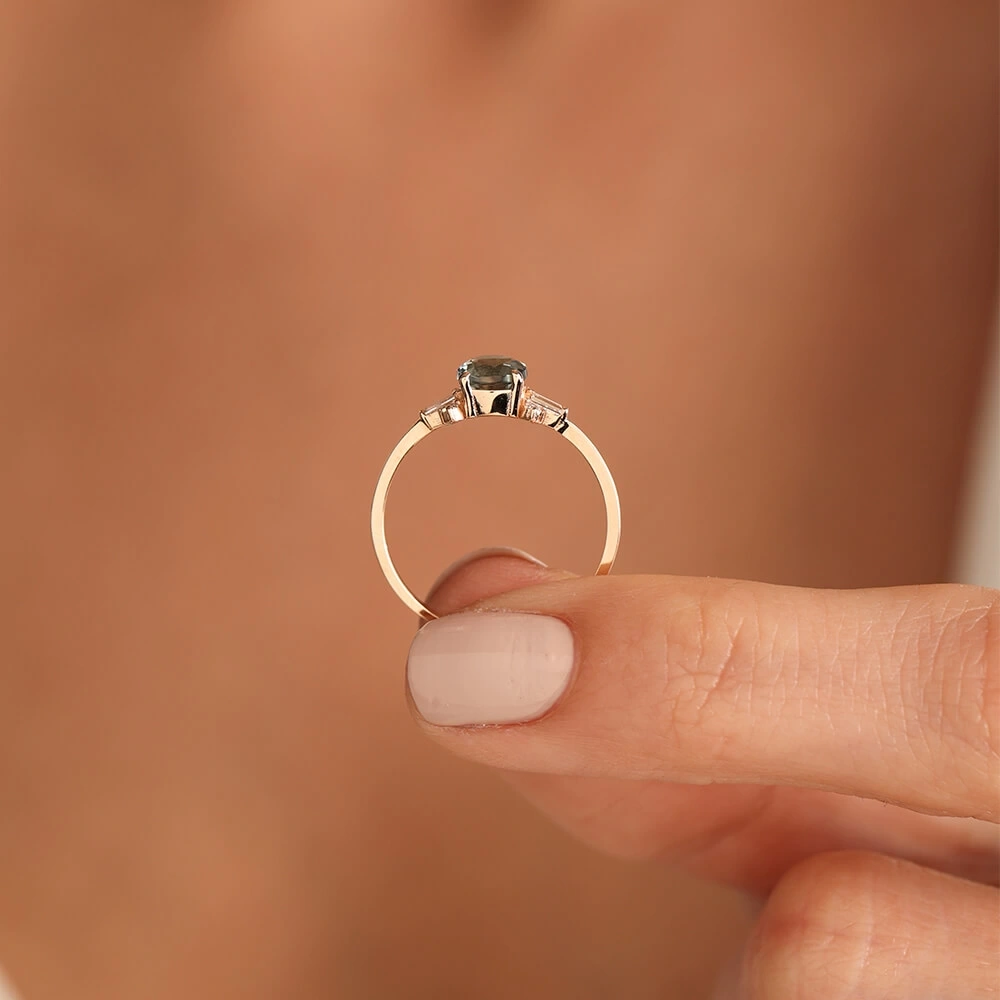 0.62 CT Zümrüt & Pırlanta Yüzük