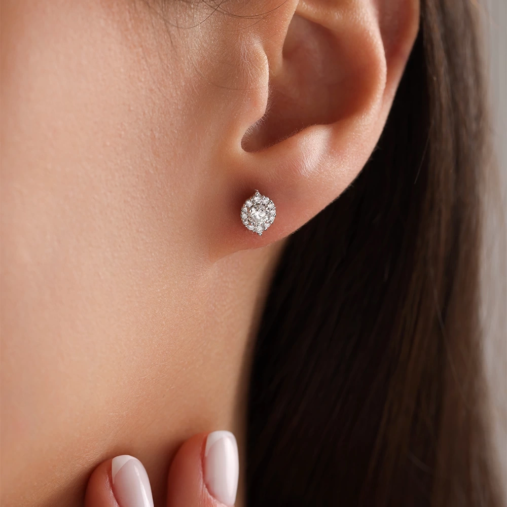 0.65 CT Tasarım Pırlanta Küpe