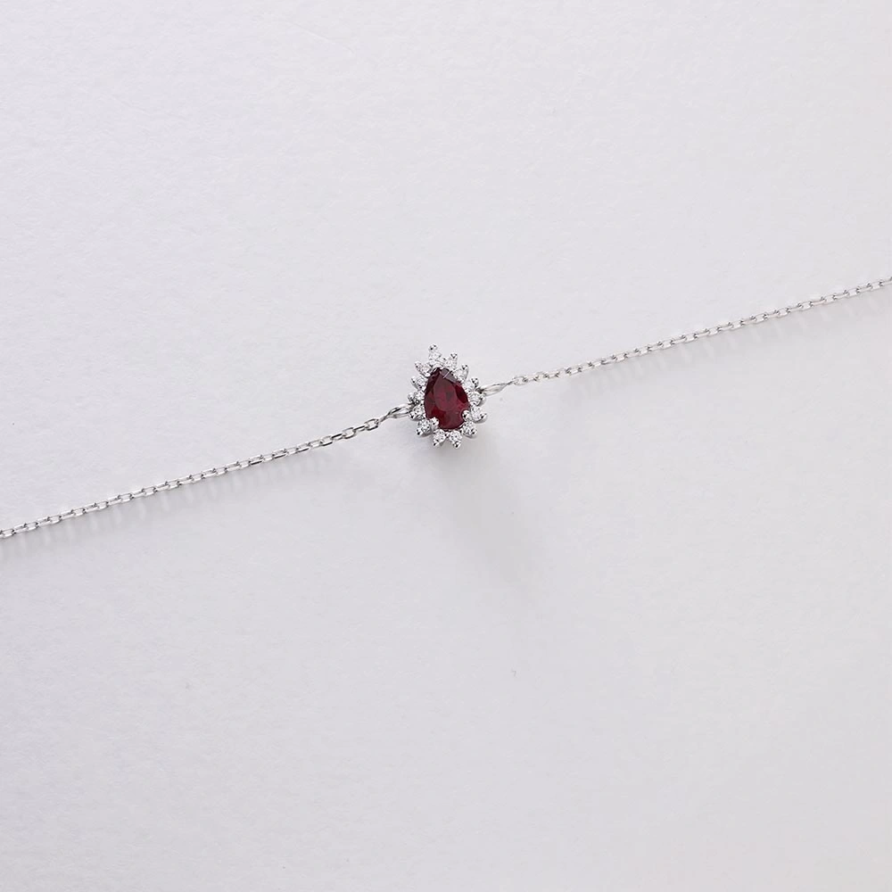 0.62 CT Damla Yakut & Pırlanta Bileklik