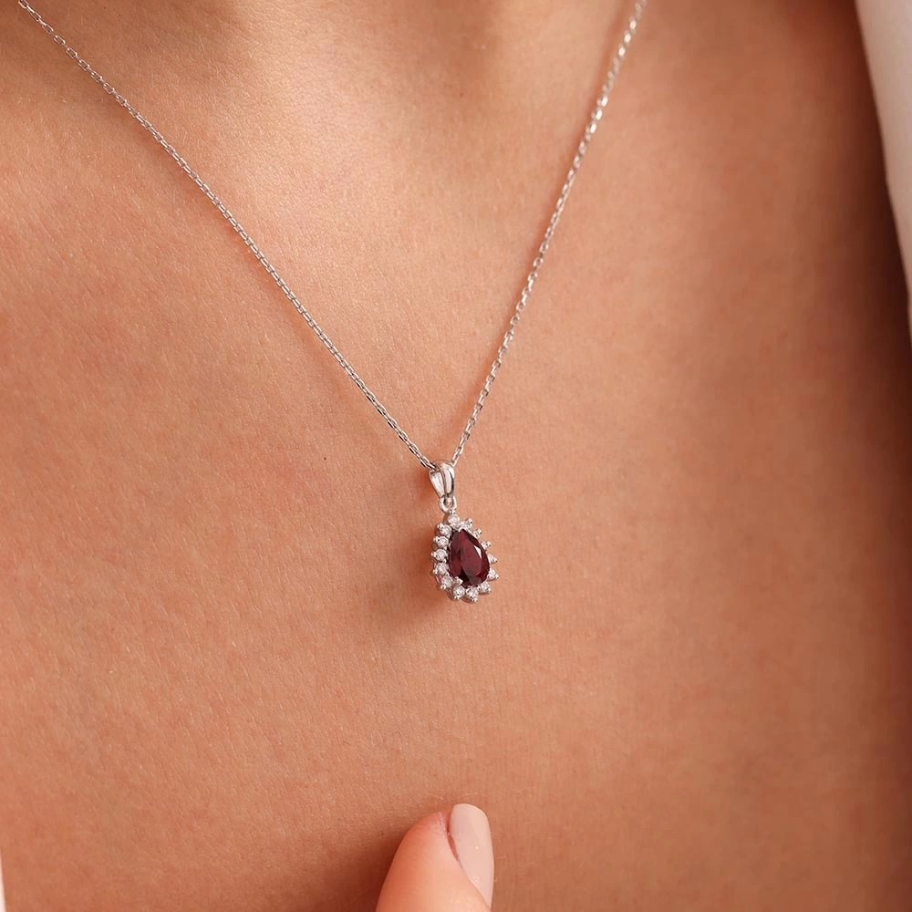 3.10 CT Damla Yakut & Pırlanta Set