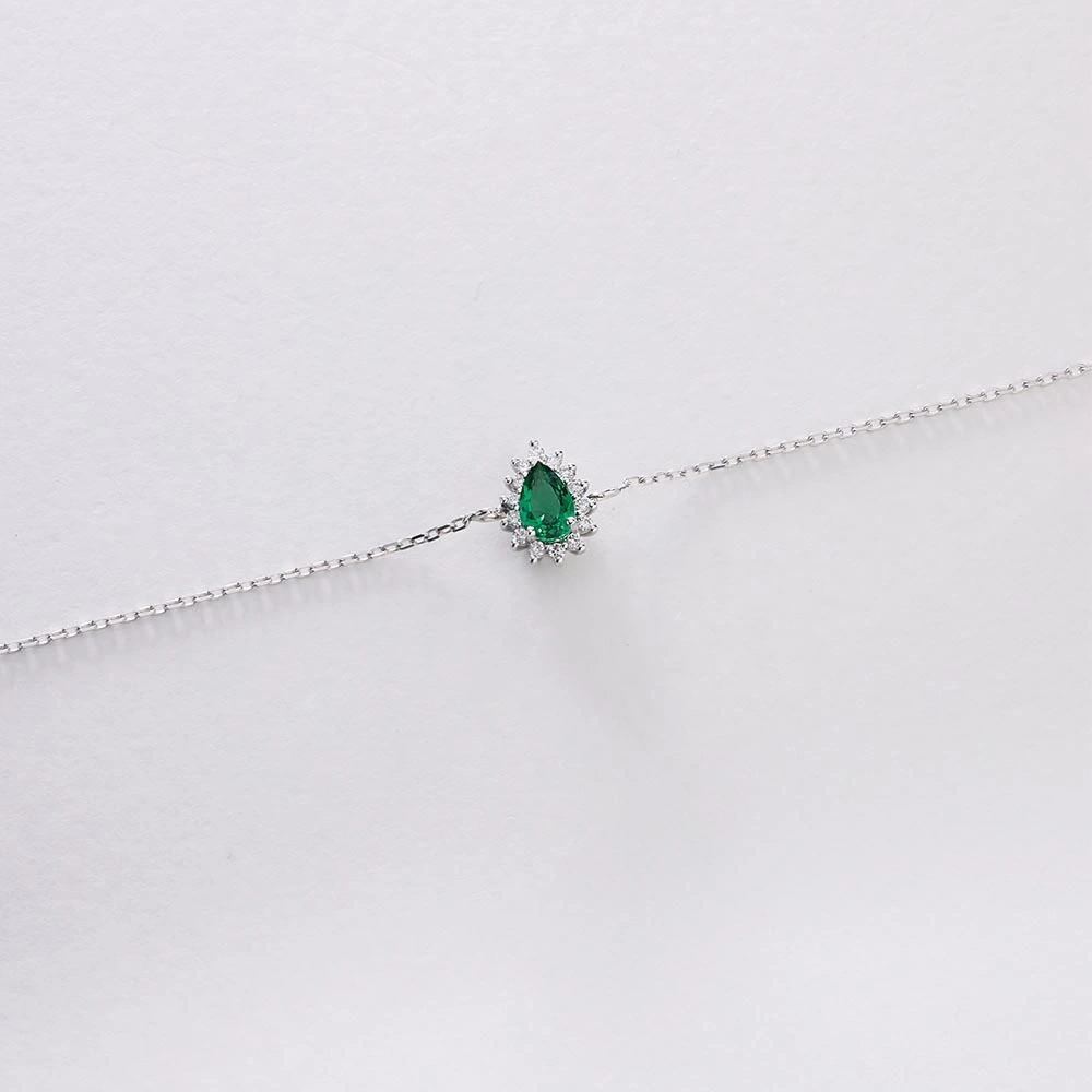 0.62 CT Damla Zümrüt & Pırlanta Bileklik