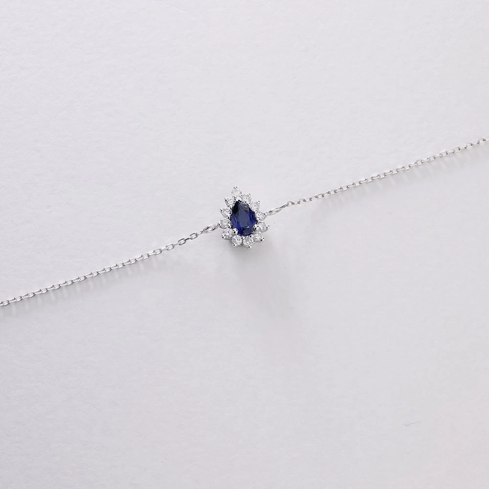 0.75 CT Damla Safir & Pırlanta Bileklik
