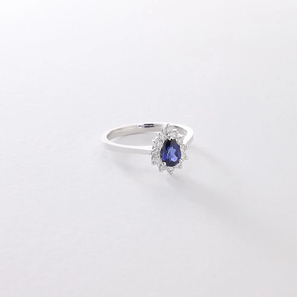 0.75 CT Damla Safir & Pırlanta Yüzük