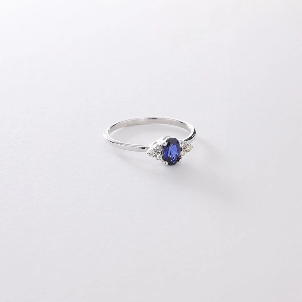 0.75 CT Tasarım Safir & Pırlanta Yüzük