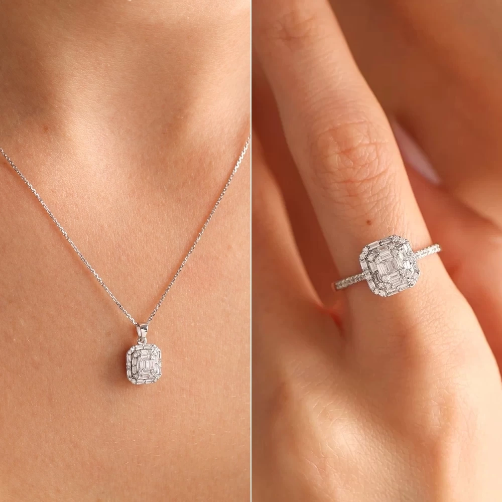 0.82 CT Baget Pırlanta Set