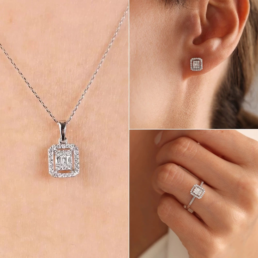 0.85 CT Baget Pırlanta Set