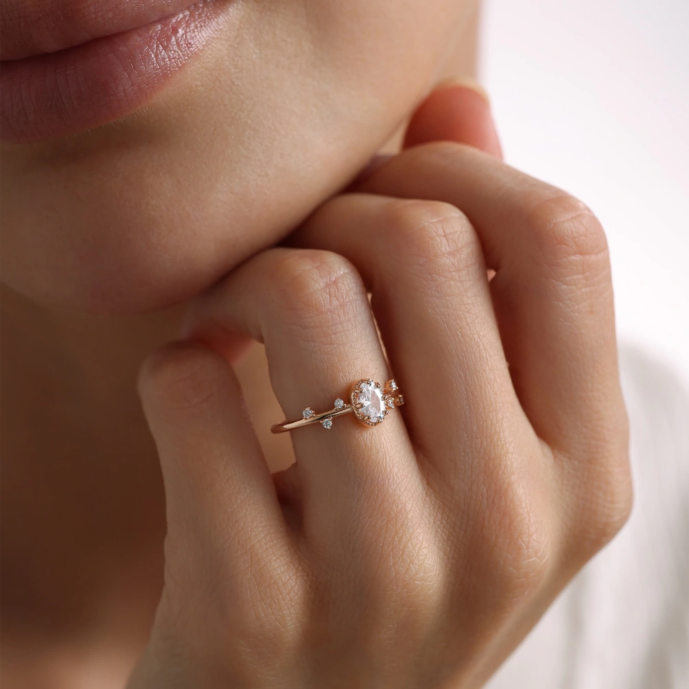 Veloria 0.86 CT Topaz & Pırlanta Yüzük