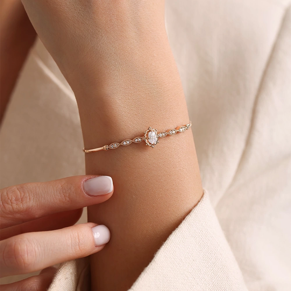 0.95 CT Topaz & Pırlanta Bileklik