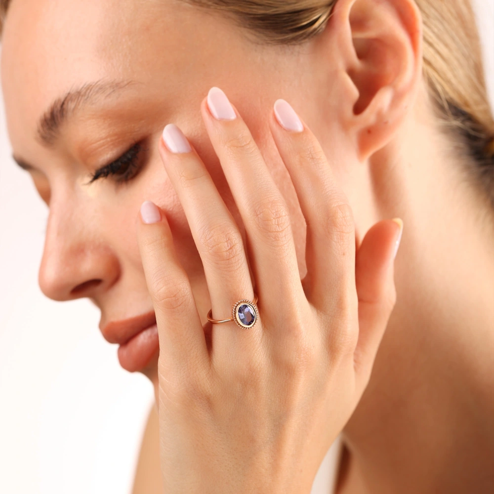 0.96 CT Özel Tasarım Tanzanite Tektaş