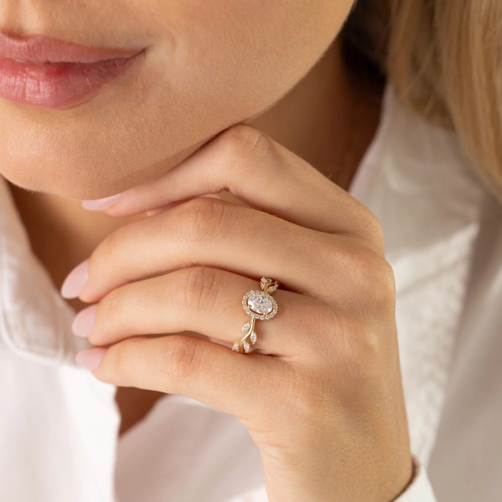 1.00 Ct Oval Tasarım Pırlanta Yüzük