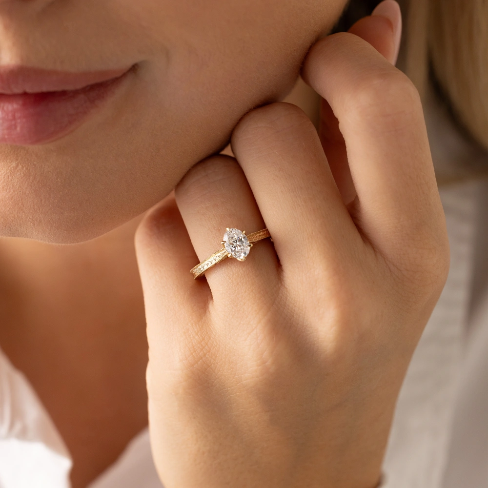 0.85 Ct Oval Pırlanta Yüzük