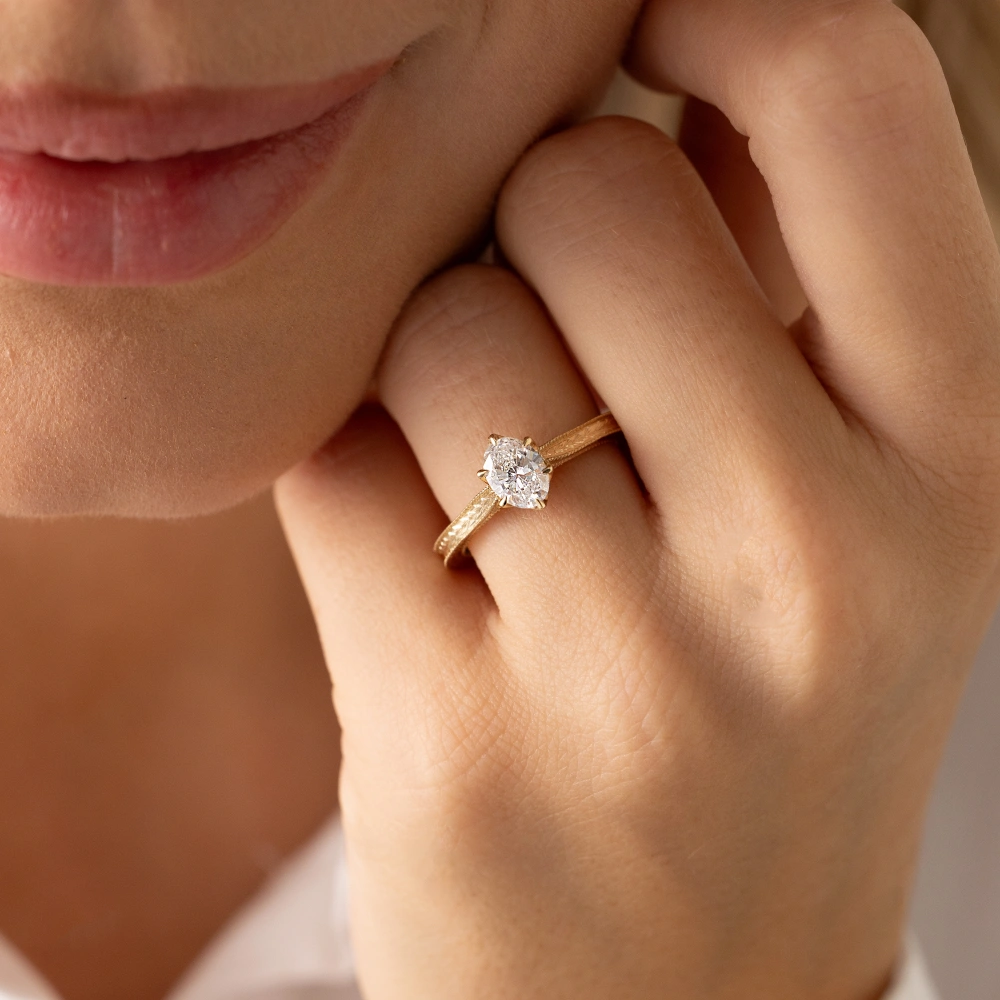 0.85 Ct Oval Pırlanta Yüzük