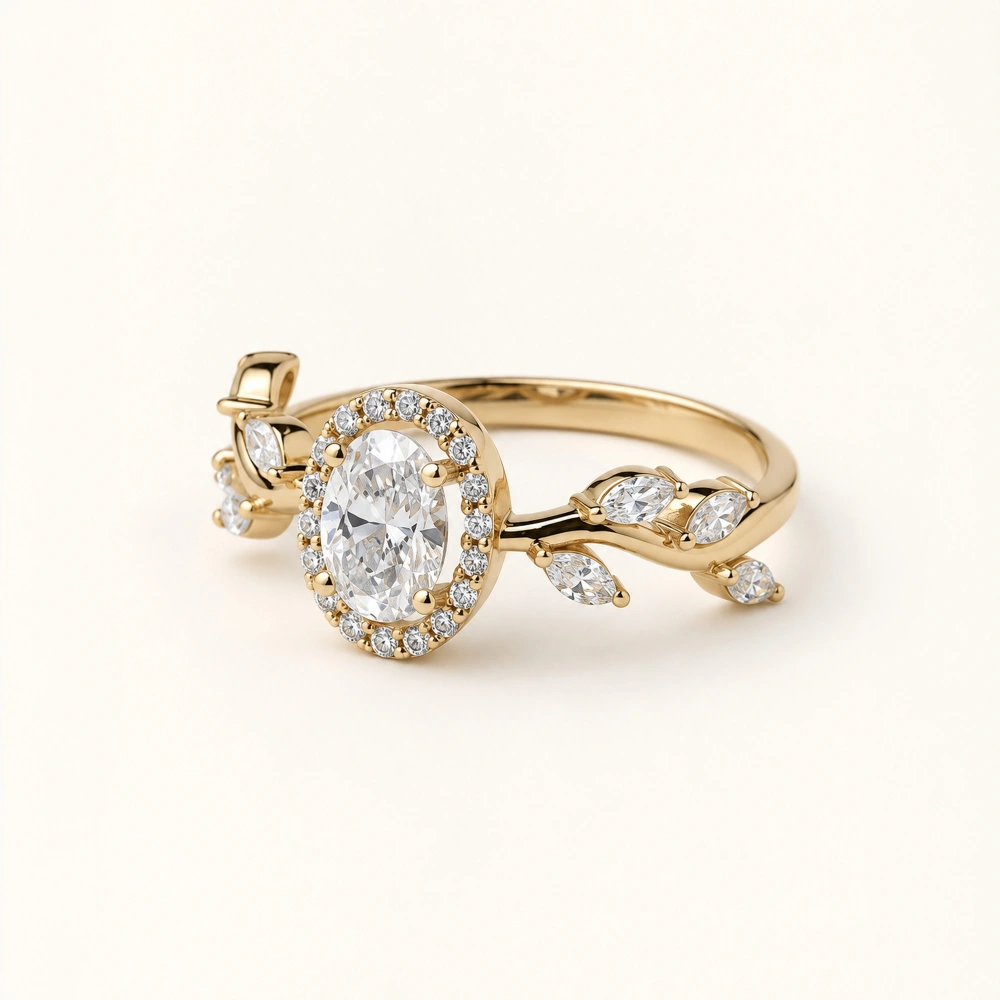 1.00 Ct Oval Tasarım Pırlanta Yüzük
